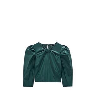 Zara Dark Green Blouse with Bow Detail